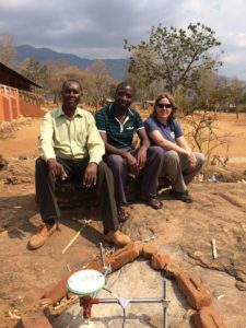 At Mua Primary school, with the Head Teacher, Deputy Head and our GPS antenna